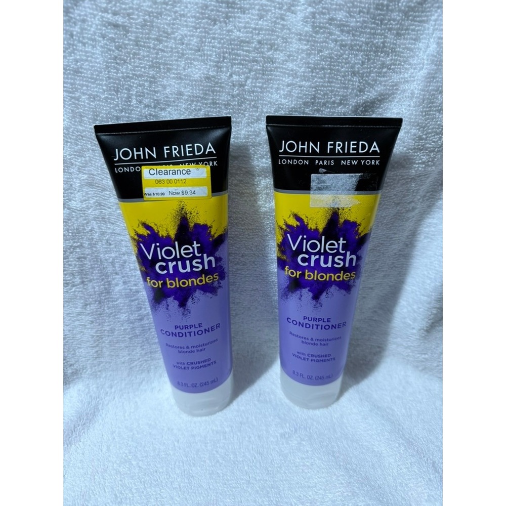 John Frieda Violet Crush for Blondes Purple Conditioner 8.3oz 2 Pack Set